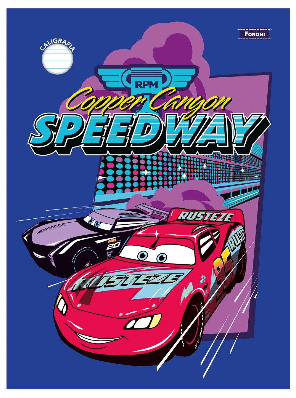 Caderno de caligrafia Carros: Copper Canyon Speedway