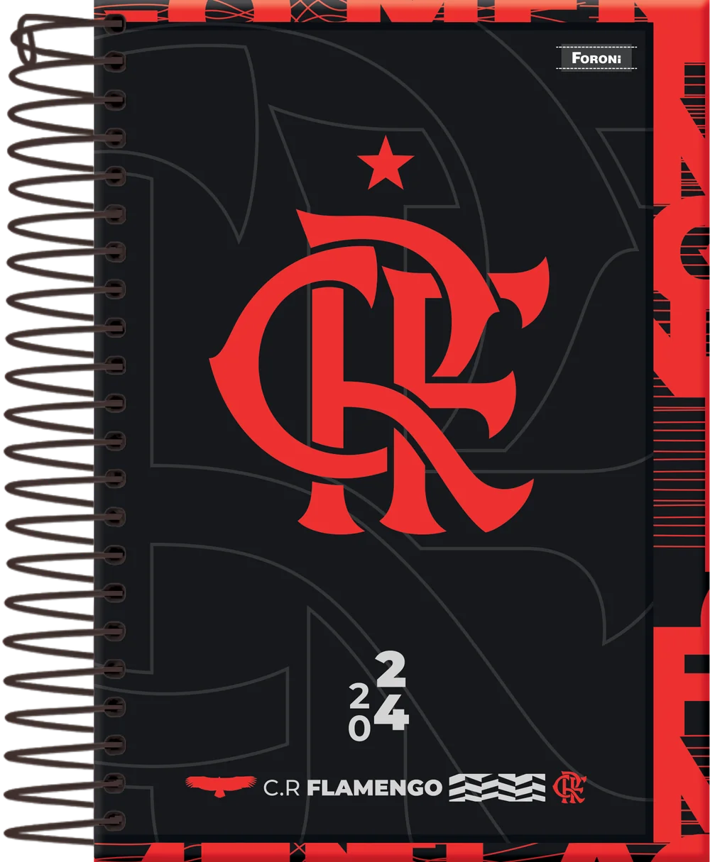 Agenda Flamengo 2024, edição 1: escudo sobre preto